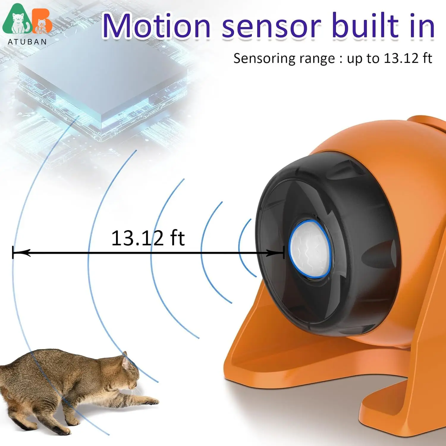 ATUBAN juguetes láser automáticos para gatos, juguetes interactivos para gatos con Sensor de movimiento Real incorporado, juguetes para mascotas recargables ajustables multiángulo - imagen 3