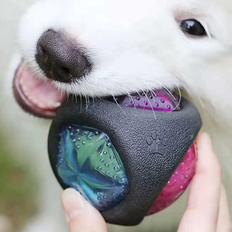 Juguetes interactivos para perros, pelota luminosa divertida para perros, pelotas hinchables para cachorros, juguetes brillantes resistentes a mordeduras para mascotas, suministros para mascotas - imagen 2