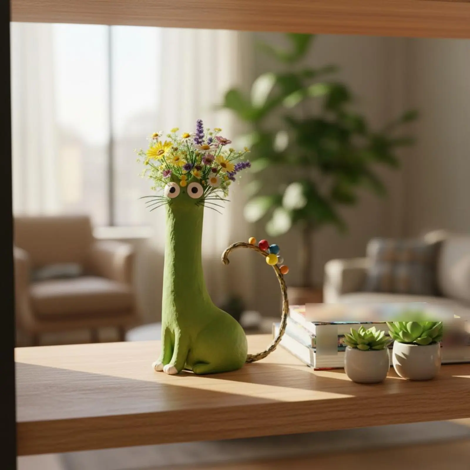Macetero con forma de gato para decoración del hogar - imagen 3