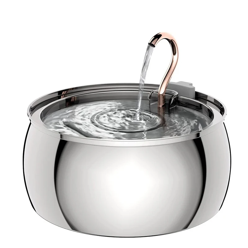 Nuevo comedero de 4L para gatos, bebedero de acero inoxidable para mascotas con ventana, alimentador de agua automático silencioso para perros y gatos, sin enchufe