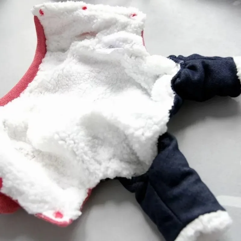 Oso mono de invierno chaqueta chaqueta de cuatro patas pantalones mascotas ropa para perros monos ropa de cuatro patas con terciopelo grueso para mayor calidez - imagen 4