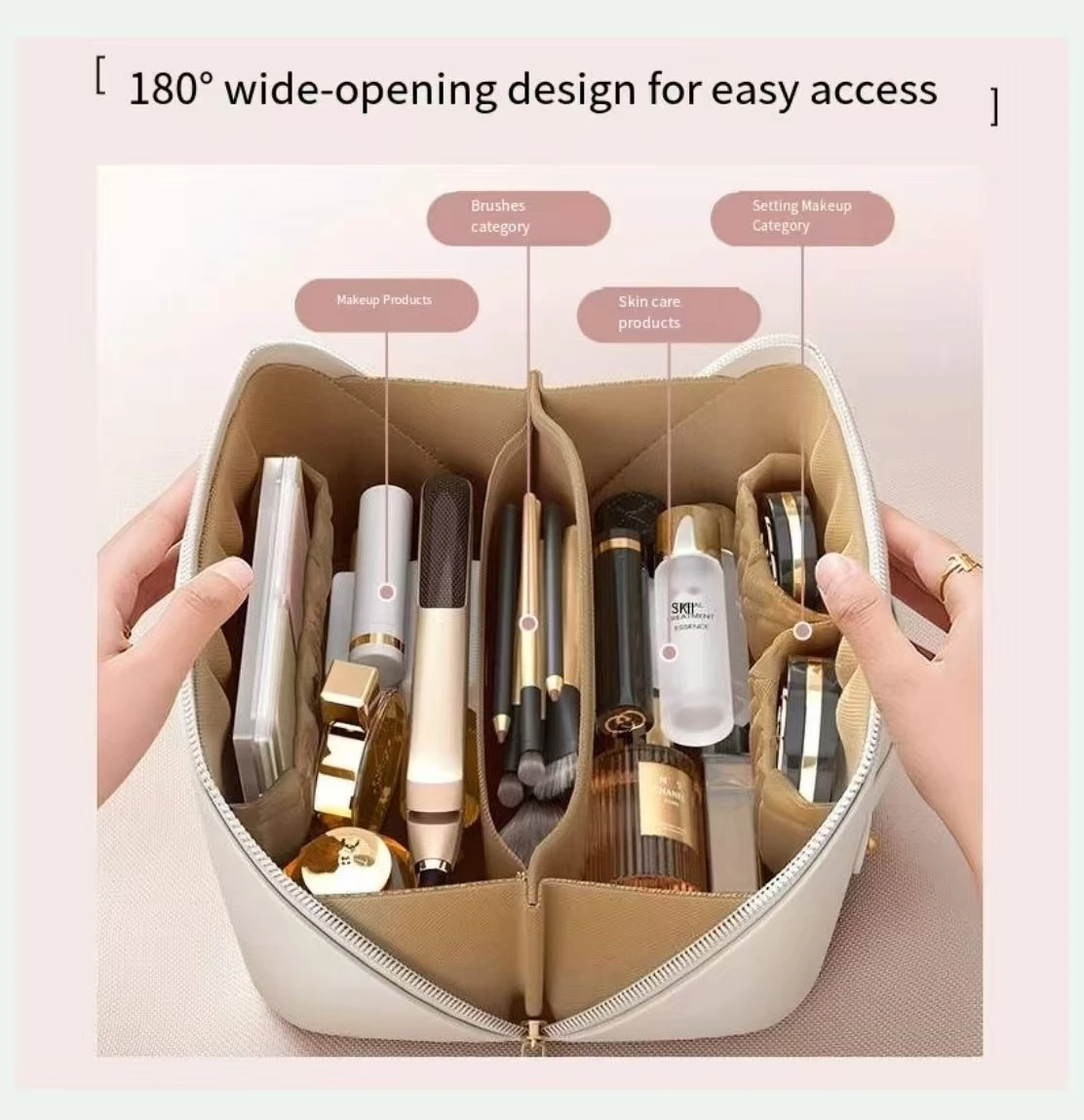 Makeup Organizer Female Toiletry Kit Bag Make Up Case Storage Pouch Luxury Lady Box, Cosmetic Bag, Organizer Bag For Travel Zip - imagen 3