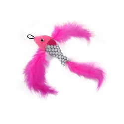 Juguete interactivo para gatos: cabeza de pez volador y caña de pescar
