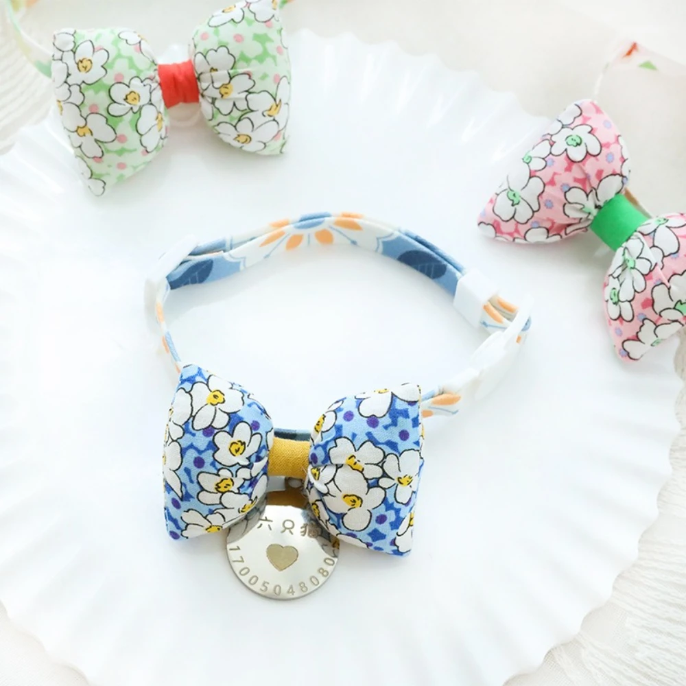 Collar ajustable con lazo floral para gatos y perros pequeños-medianos - imagen 2