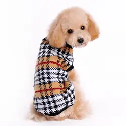 Jordán de cuello alto con tartán para perro – Cálido para invierno