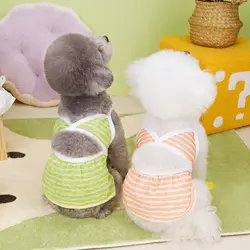 Bikini a rayas para perro – Traje de playa suave y cómodo
