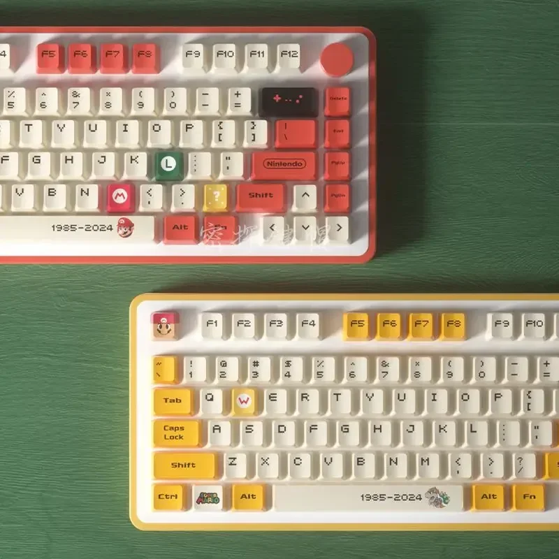 108 Uds Super Marios Bros Keycaps tapas de teclado para teclado mecánico elegante PBT estilo de juego teclado decorativo Keycaps regalo - imagen 2