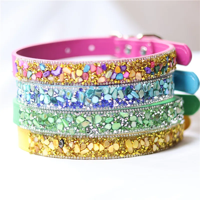 Collar con pedrería ajustable elegante para perros y gatos - imagen 4