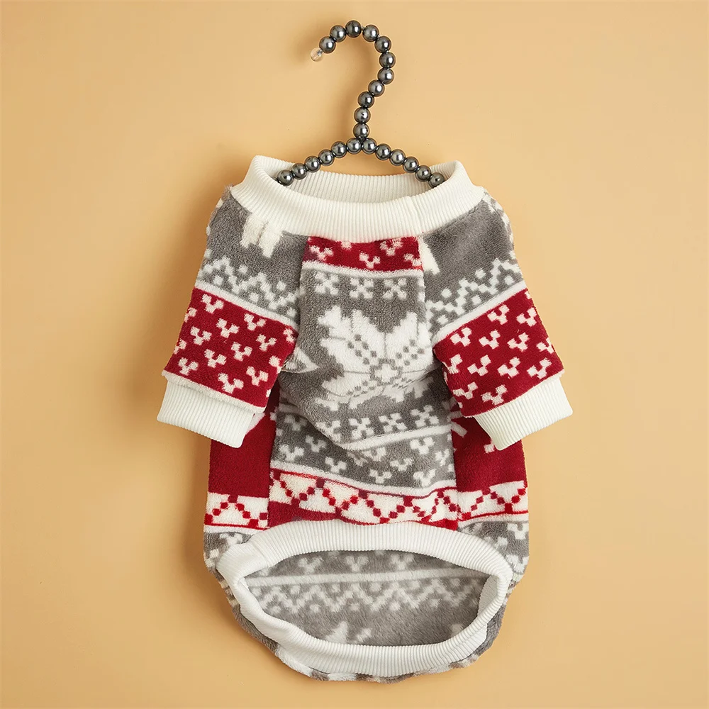 Ropa navideña para perros, suéteres cálidos de felpa para invierno, patrón navideño, gato, cachorro, perro pequeño, copo de nieve, ropa para mascotas, Chihuahua, Yorkies - imagen 2
