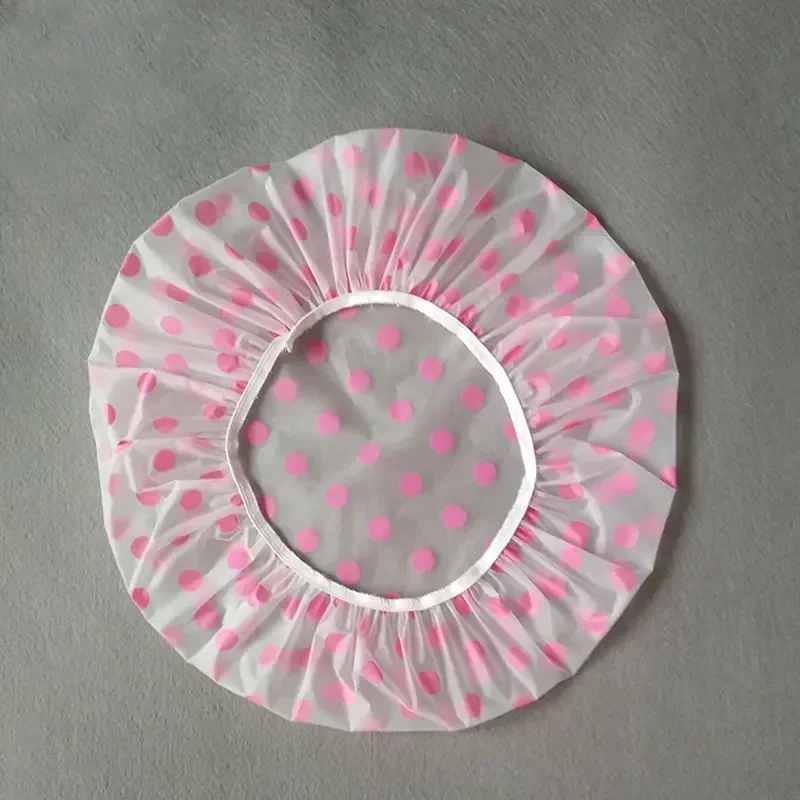 Gorro de ducha impermeable desechable para mujer, gorro de baño elástico grueso, suministros de baño para el cabello, 1 unidad por lote - imagen 4