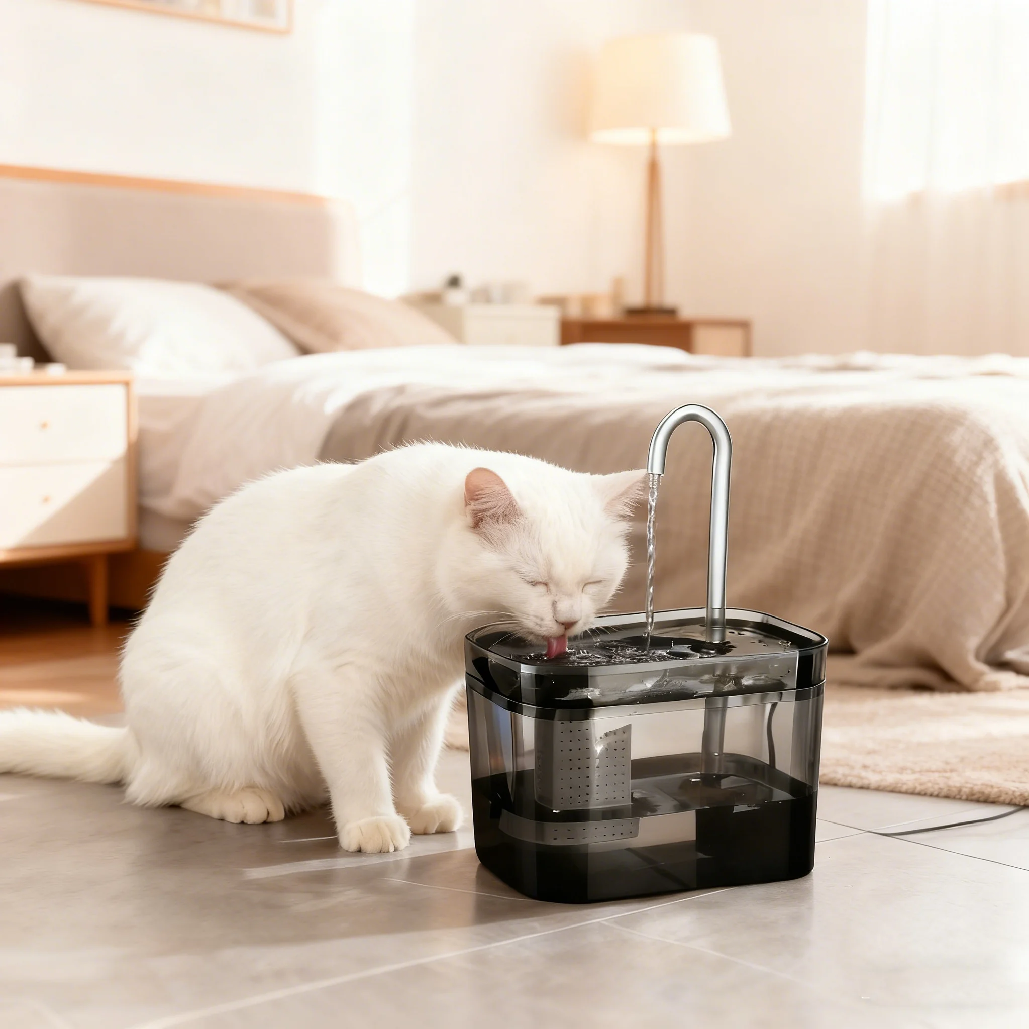 Bebedero USB de 1,5 l para gatos, dispensador de agua circulante automático, lavabo de agua para perros y gatitos, cuenco de agua viva, suministros para mascotas - imagen 2