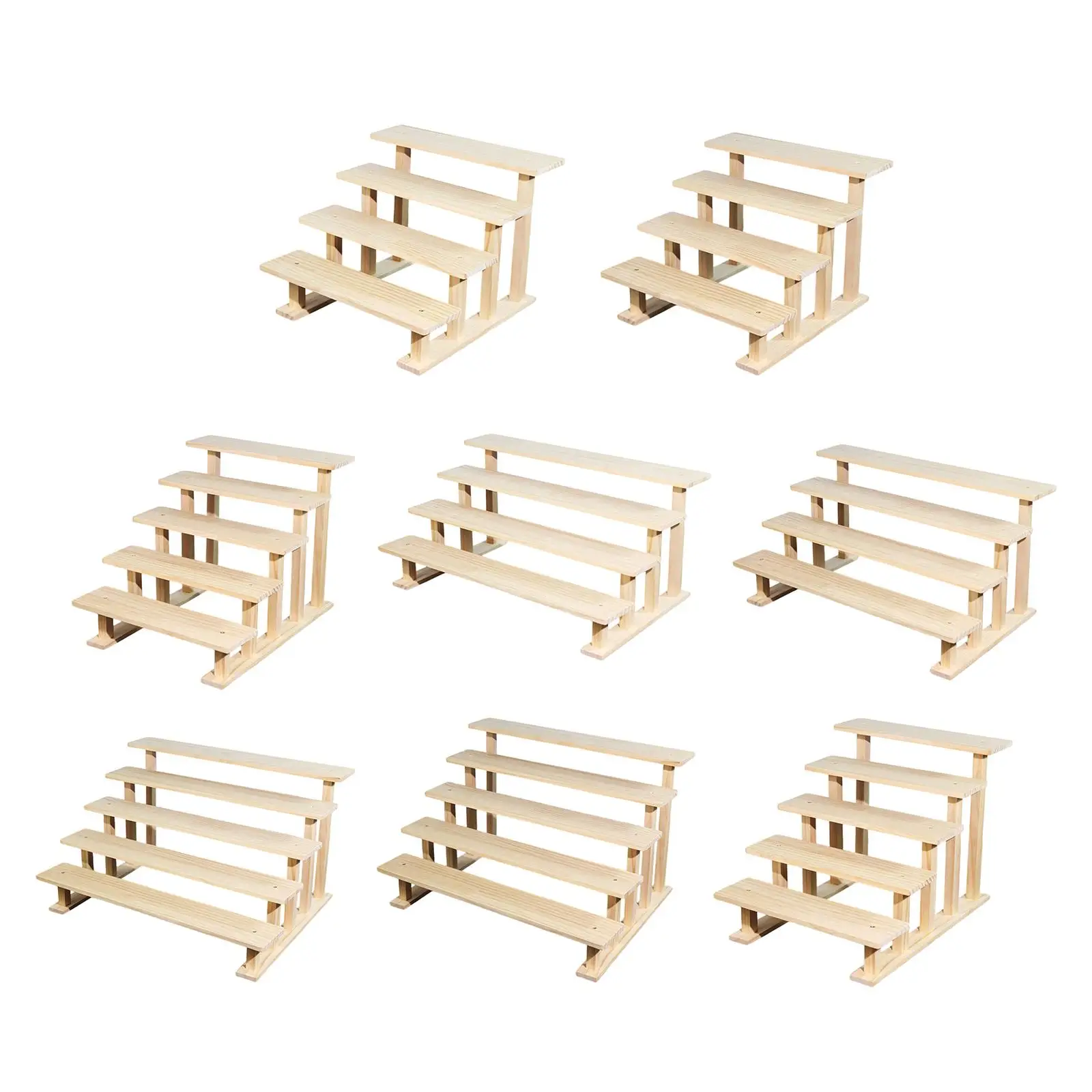 Estante de almacenamiento elevador de exhibición de madera, decoración rústica, estante para postres, organizador de Perfume para postres, joyería coleccionable, espectáculo en casa - imagen 3