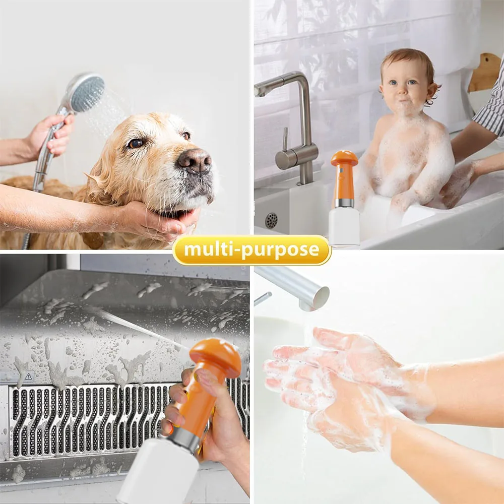 Máquina eléctrica de espuma para limpieza de perros, dispensador automático de jabón para baño, botella mezcladora de champú recargable para mascotas para limpieza - imagen 3
