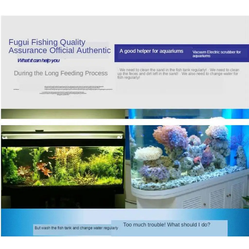 Electric Aquarium Gravel Cleaner, Cleaner Water Filter Washer Siphon Cleaning