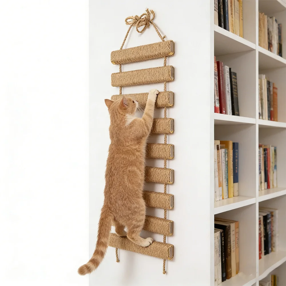Escalones de pared con sisal para gatos – Rascador Colgante - imagen 2