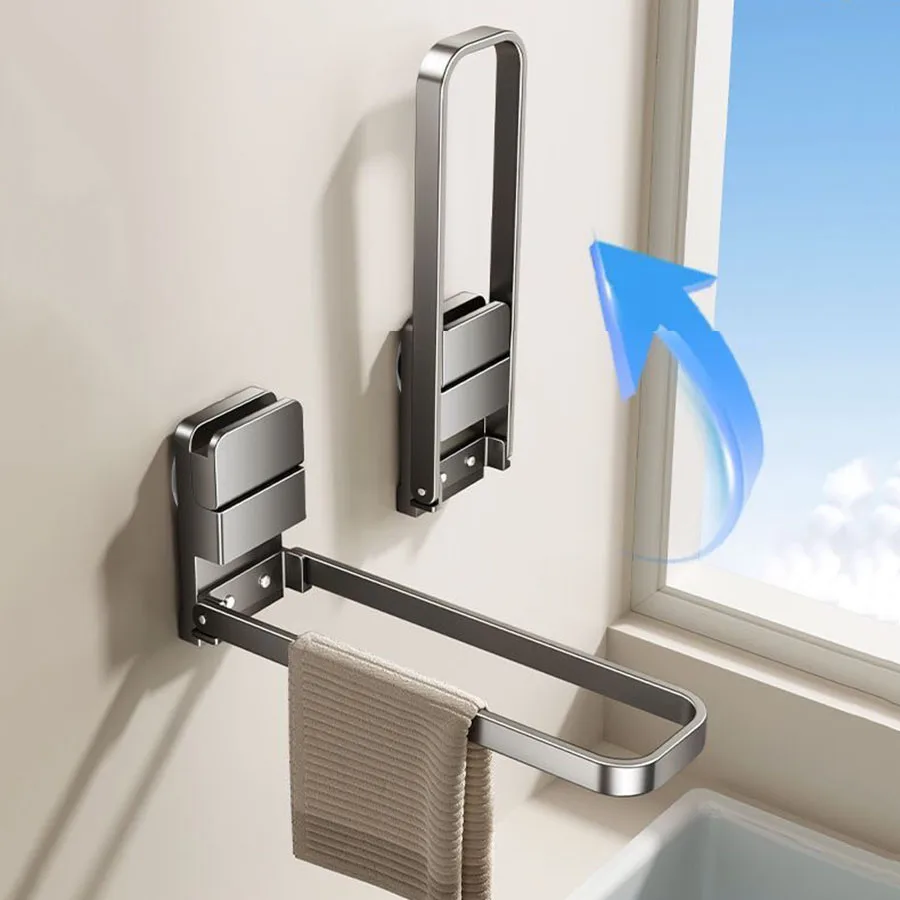 Toallero desmontable, estante que ahorra espacio, diseño compacto, eliminación sin daños, fácil instalación, Material resistente a la humedad - imagen 2