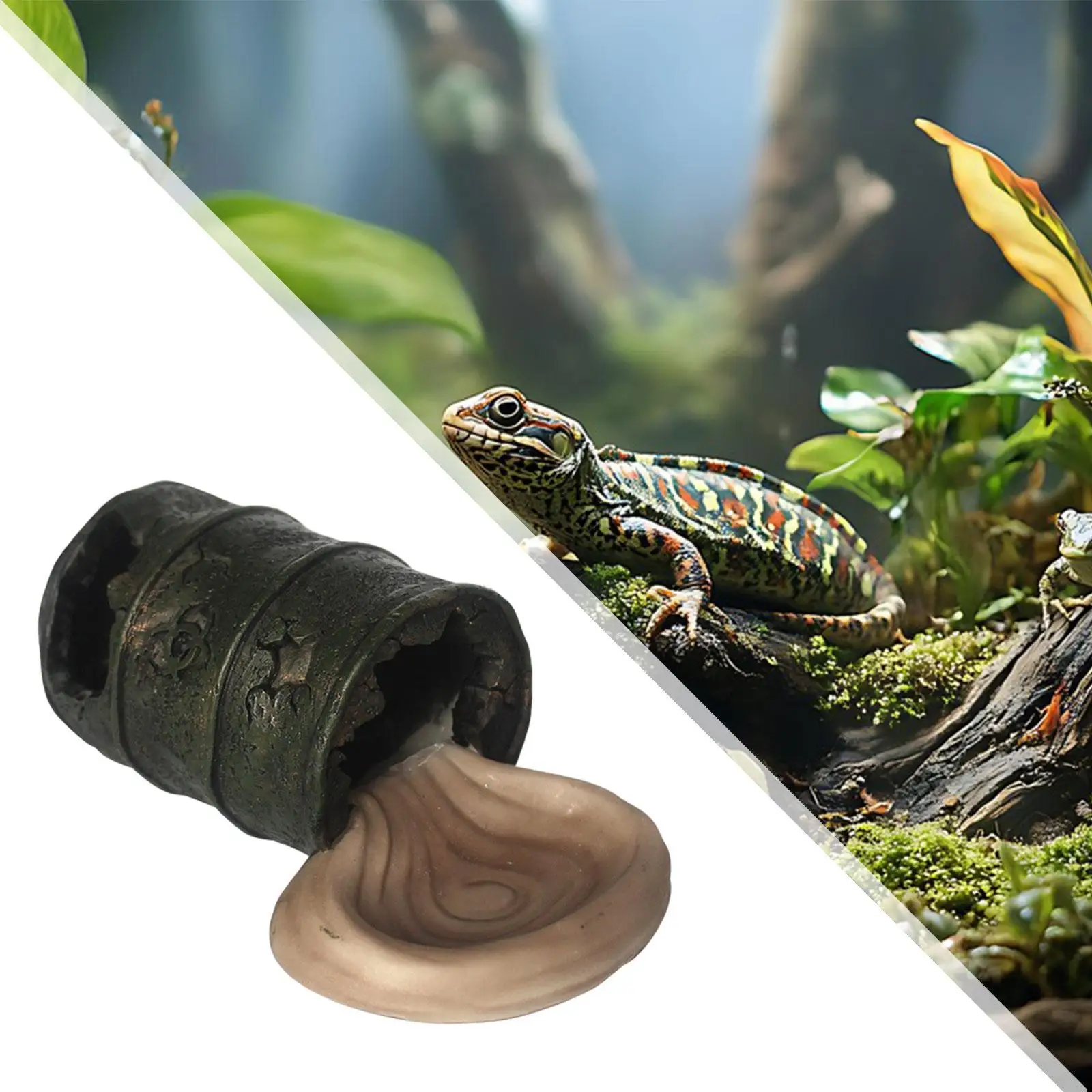 Esconderijo para pecera, decoración de terrario para mascotas, cubo, simulación de reptiles, accesorios para tanque de lavabo de agua para lagartos pequeños, tortugas - imagen 4