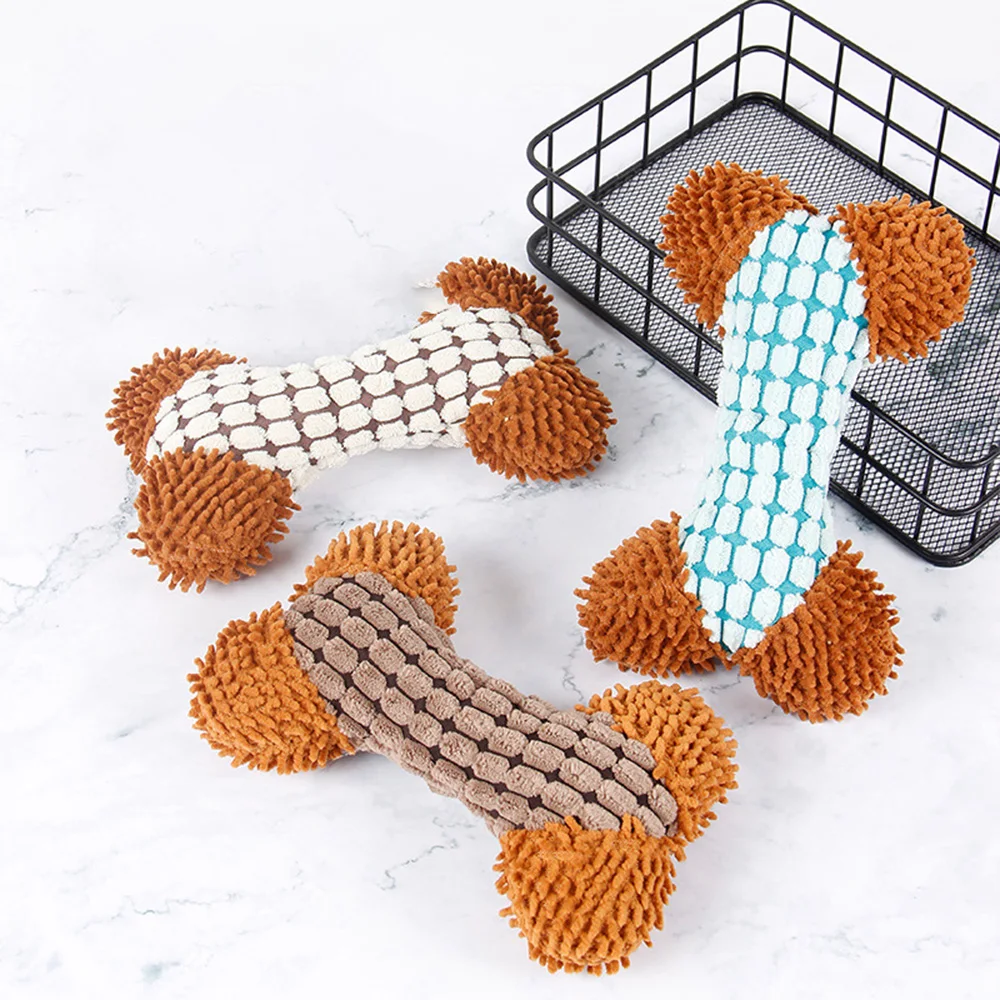 Juguete de peluche duradero para perros, juguete para masticar y molar para limpieza de dientes, juguete interactivo suave no tóxico para mascotas, - imagen 3