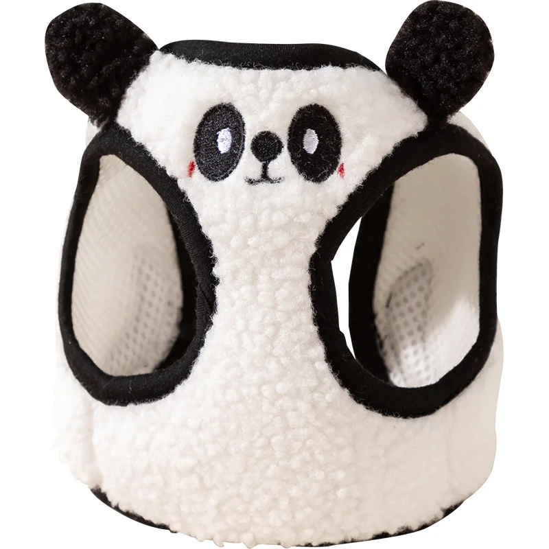 Perro lindo Animal de peluche Panda perro arnés y Collar de correa conjunto y perro de tamaño mediano Teddy chaleco al aire libre estilo arnés correa de perro - imagen 4