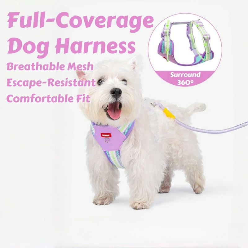 Arnés sin escape para perros de verano: malla refrescante estilo H con tiras reflectantes y detalles de neón, diseño ligero a prueba de escape - imagen 3