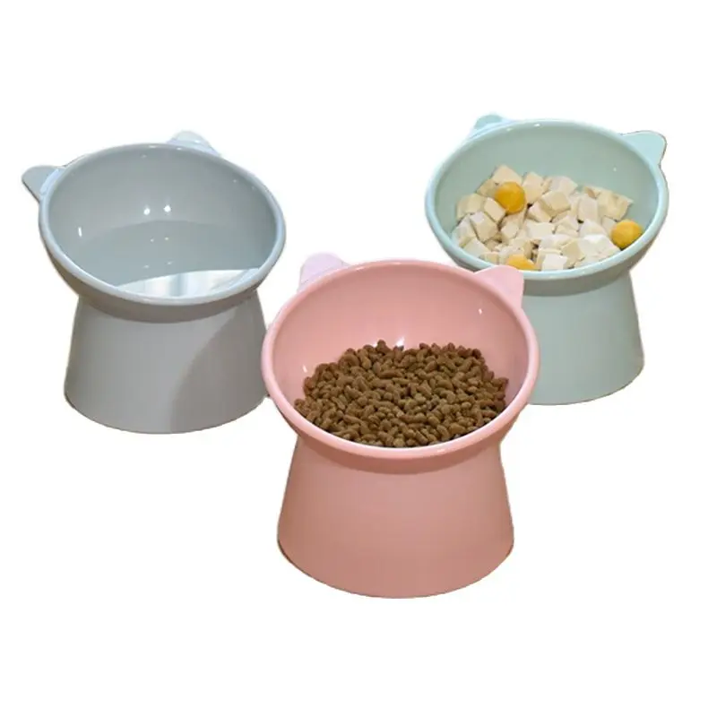 Cuenco de pie alto para perro y gato, Protector de cuello de 45 °, comida para mascotas, cuenco de agua, antigiro Binaural cuenco de alimentación, nuevo - imagen 2