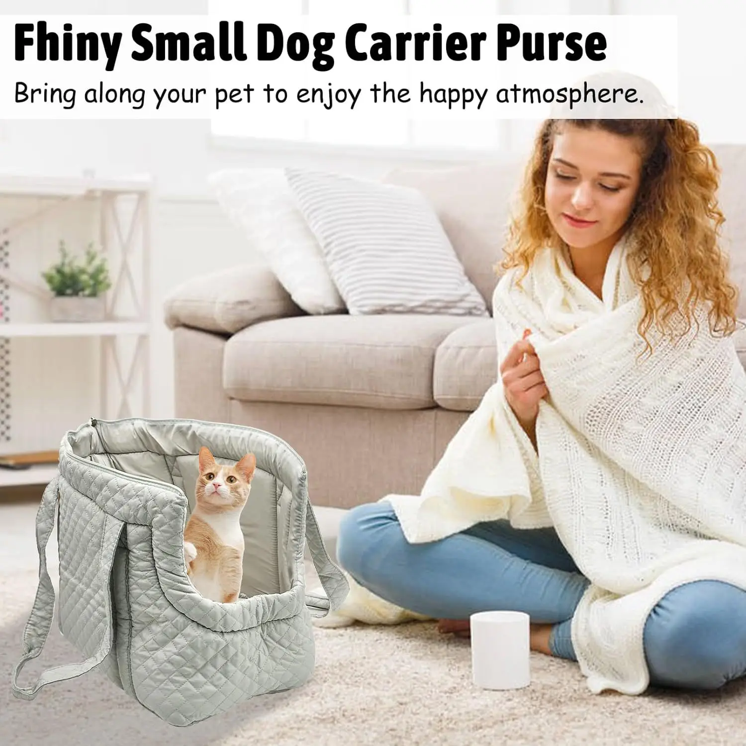 Bolsa transportadora acolchada para mascotas, bolso ligero portátil de un solo hombro para gatos, bolso para perros pequeños, gatos, viajes al aire libre, bolsa para visita veterinaria - imagen 4