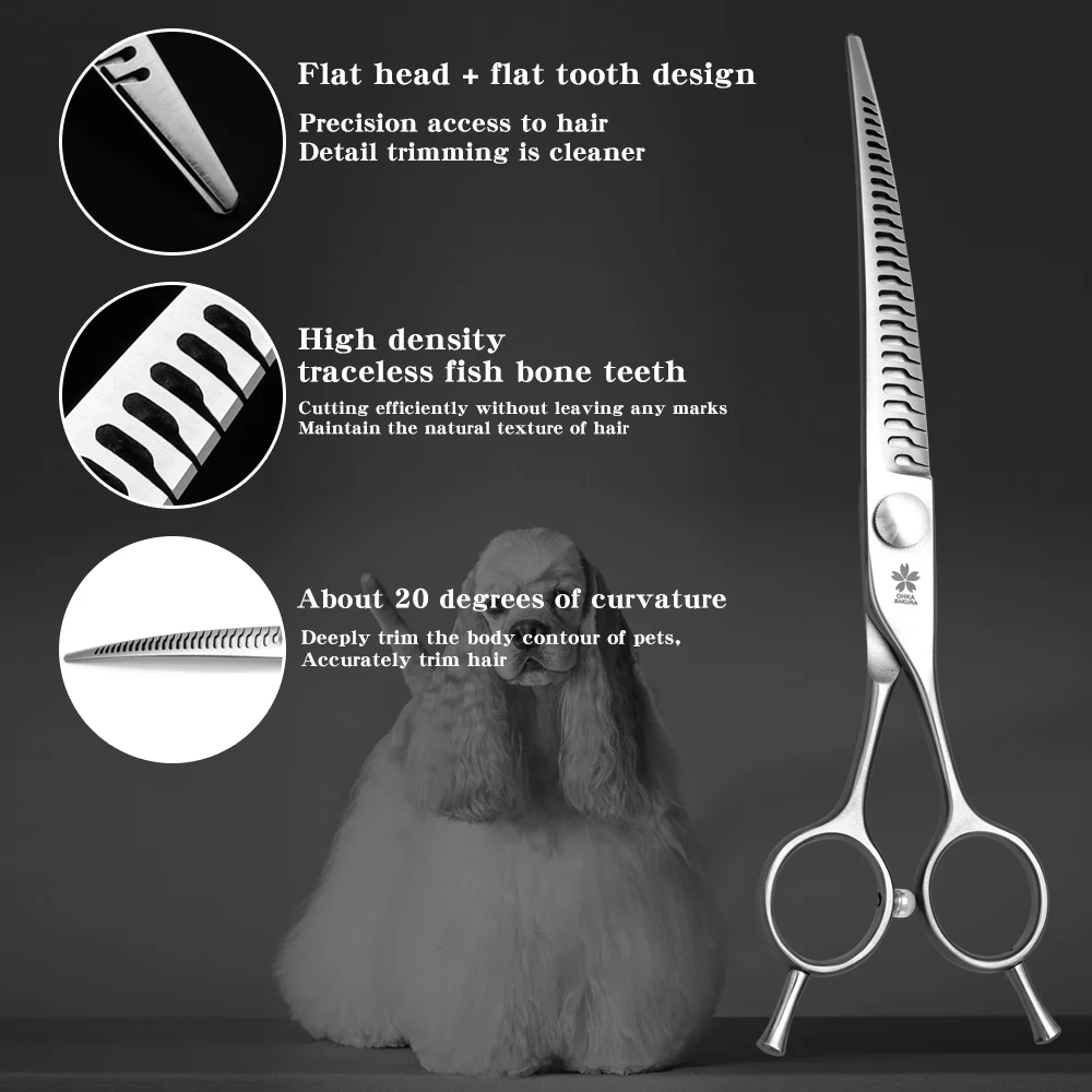 Tijeras mágicas dobladas, tijeras profesionales de belleza para mascotas, tienda de esteticista para recortar acero VG10, recorte Natural de 7,25 pulgadas - imagen 4