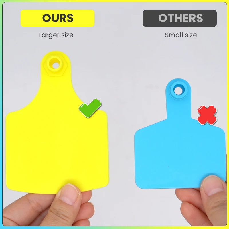 100 Uds etiqueta de oreja de vaca tamaño grande 105x75mm etiqueta de tarjeta de identificación de animales sin palabras ganado etiqueta de oreja marcador señalización - imagen 5