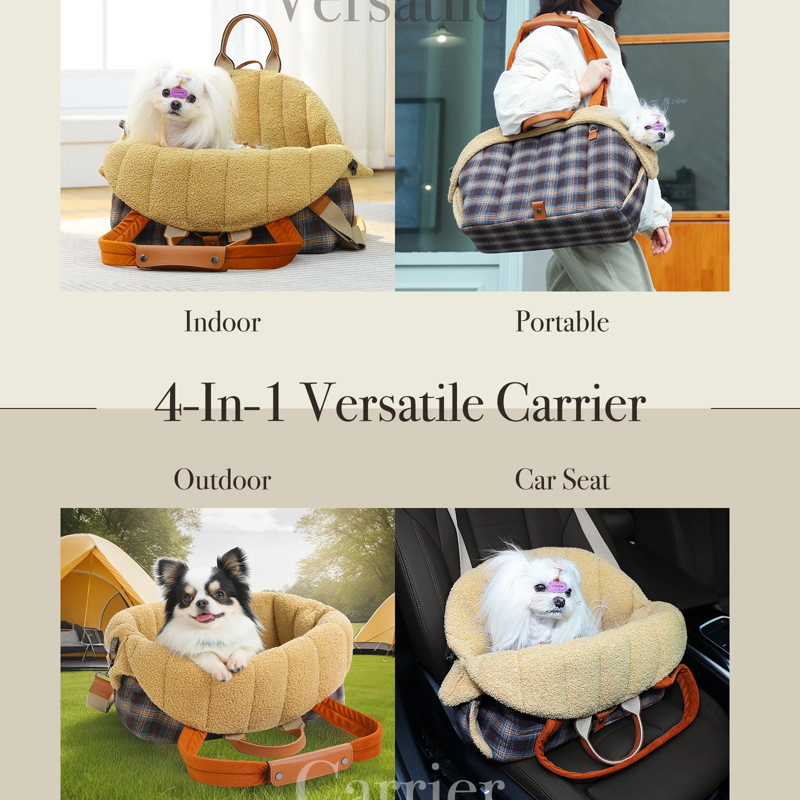 Mochila portátil para perros, para viajes al aire libre, caminar, plegable, versátil, para perros pequeños, gatos, bolsa ligera y versátil para mascotas - imagen 4