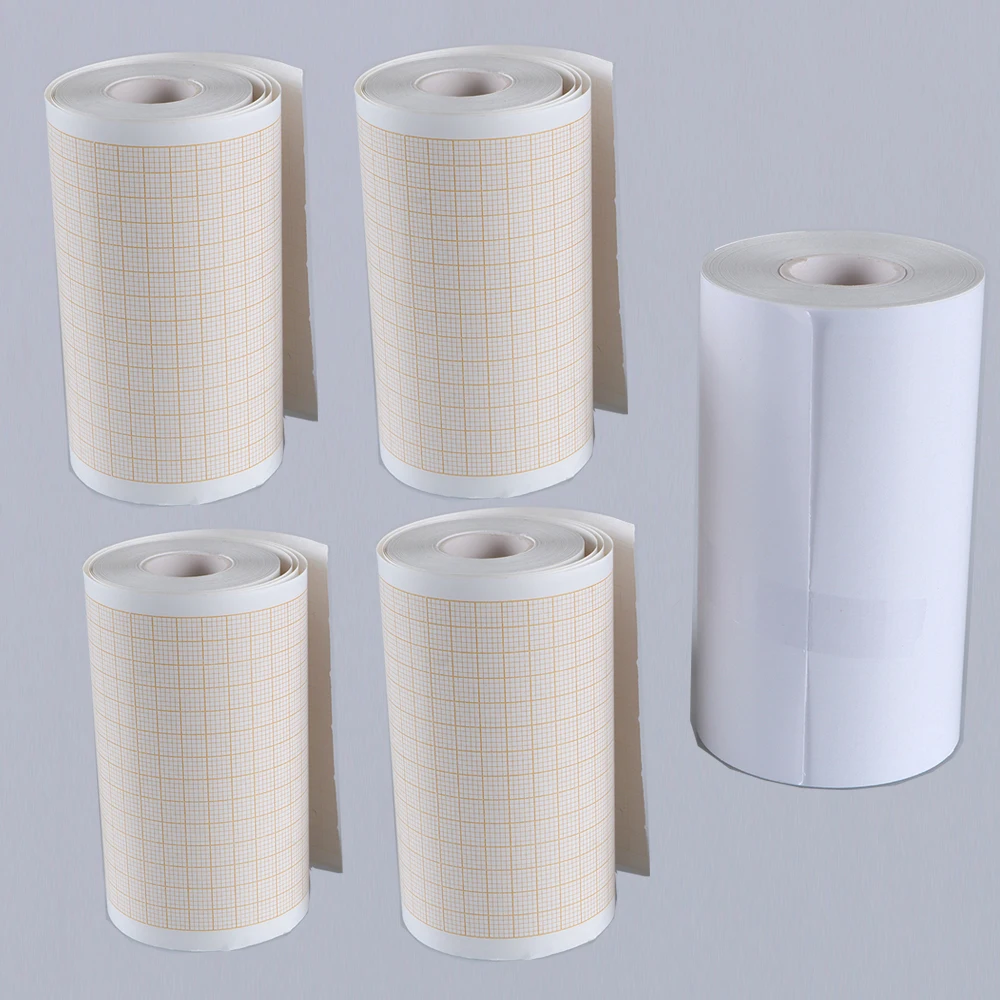 Rollo de papel térmico ECG con cuadrícula roja