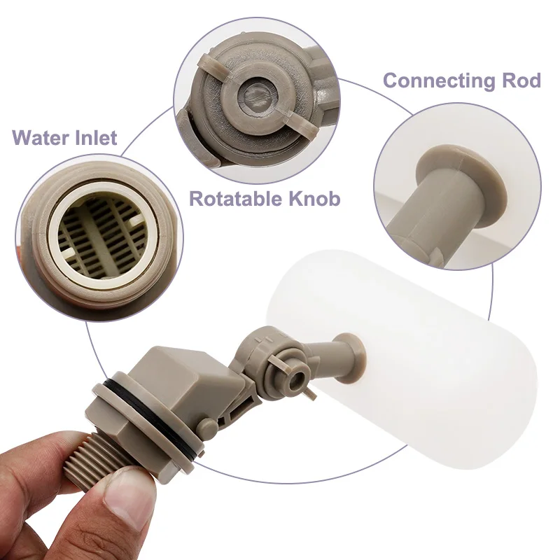 Válvula de bola flotante para tanque de agua, 1/2 pulgadas, 3/4 pulgadas, tanque de llenado automático de plástico, Control de nivel de agua, válvula humidificadora de agua para acuario - imagen 4