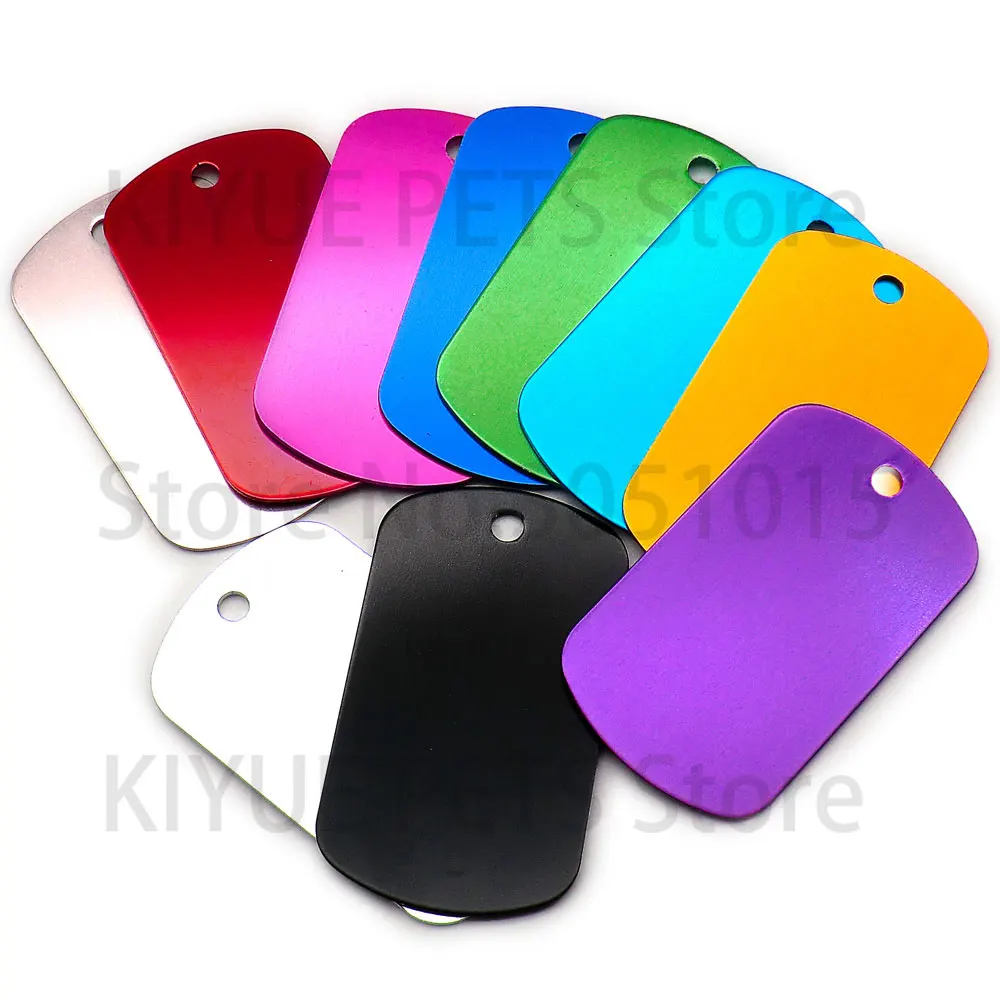 Mezcla aleatoria personalizada, 20 piezas, etiqueta de aluminio para perro mascota, placa con nombre, pedante para Collar de gato, anillo, accesorios antipérdida