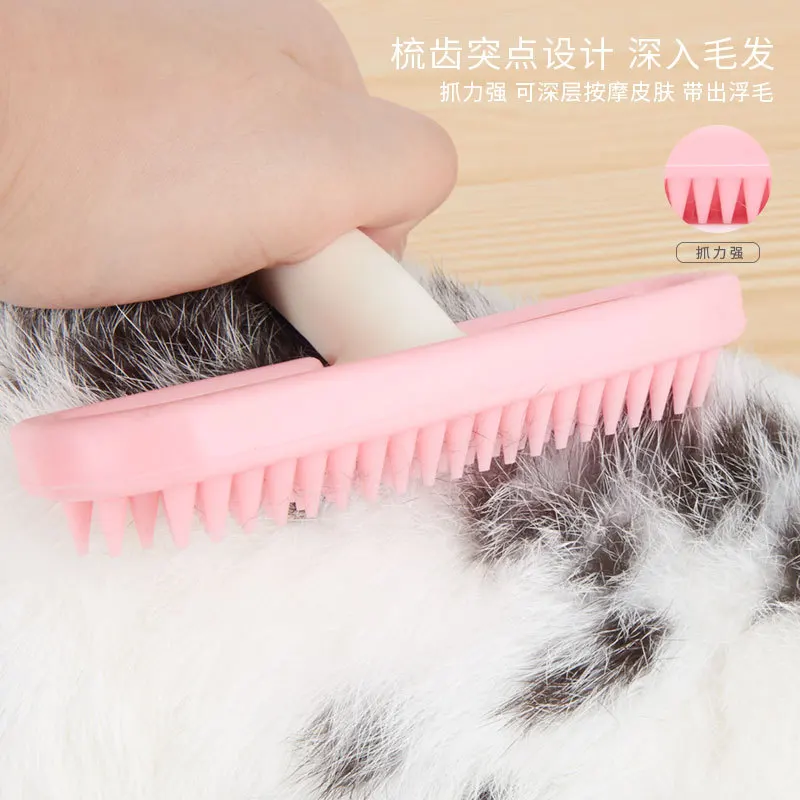 Cepillo de silicona para conejo y gato, peine de Aseo para conejillo de indias, Chinchilla, herramienta de limpieza, accesorios para conejo - imagen 4