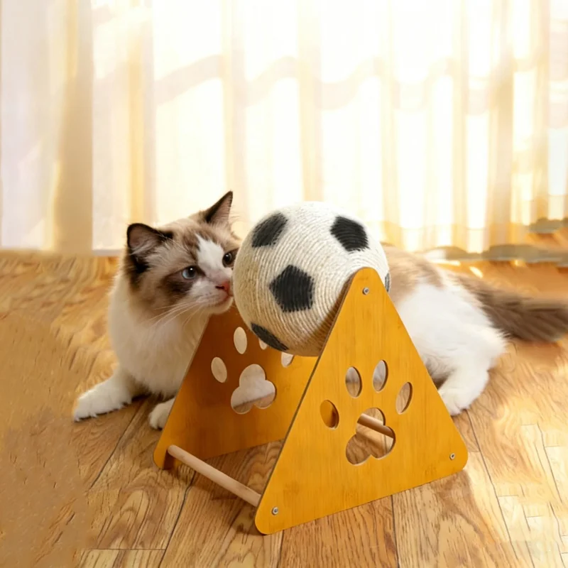 Pelota rascadora sisal interactiva para gatos – vertical resistente - imagen 5