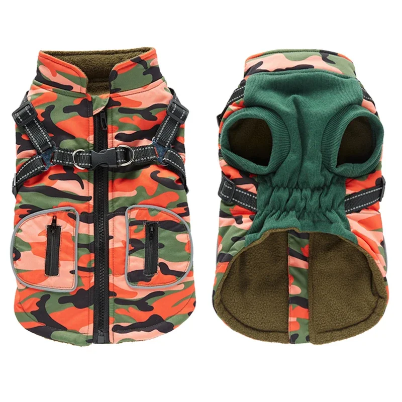 Chaqueta cálida impermeable para perros, chaleco, ropa de invierno para perros con arnés, abrigo para perro de perro francés, disfraz para mascotas para perros pequeños y medianos, Chihuahua - imagen 4