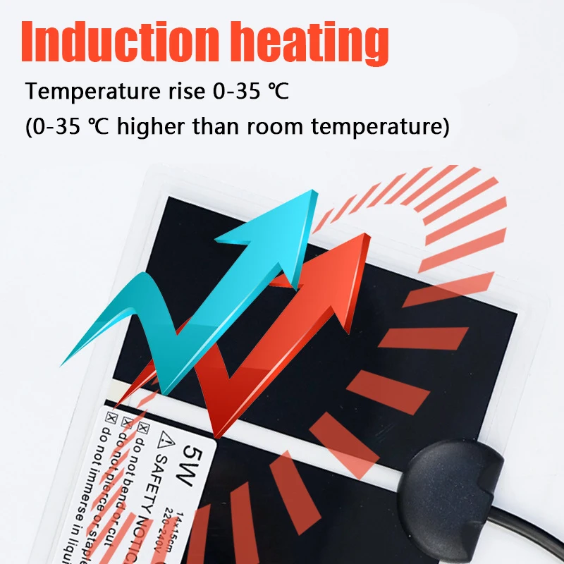 Almohadilla calefactora para reptiles, protector de palacio de escorpión y araña, mascota, serpiente, lagarto, erizo, hámster, almohadilla aislante para gatear, 7/14W - imagen 4