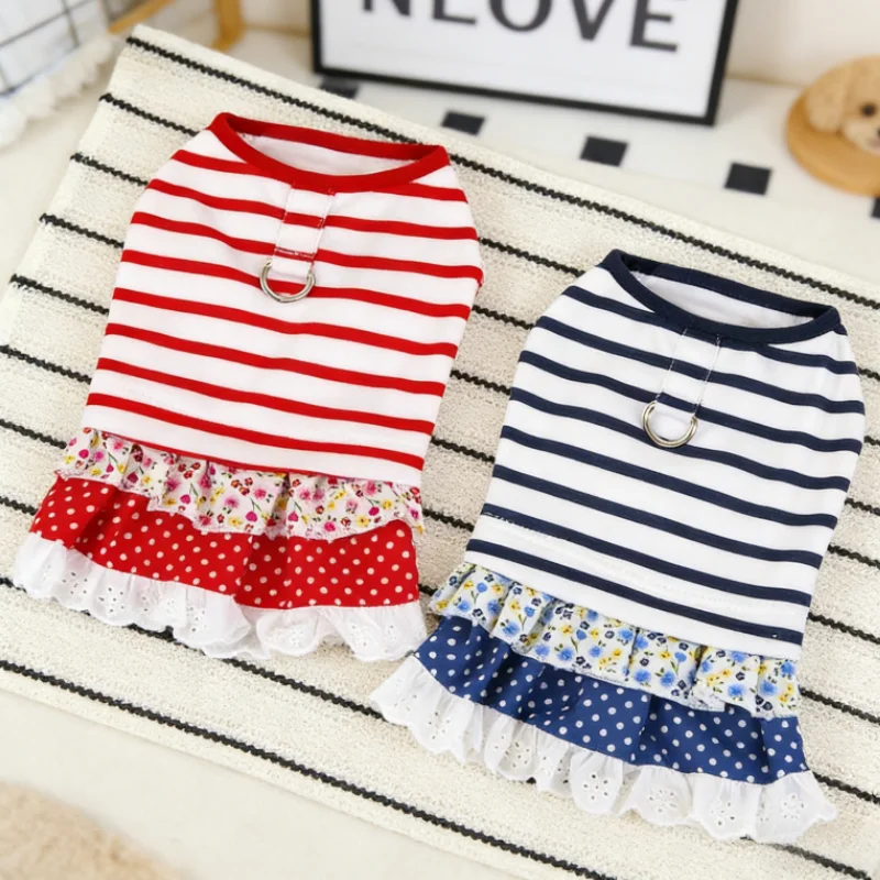 Vestido floral con lazo para gatos y perros – Ropa de verano - imagen 2