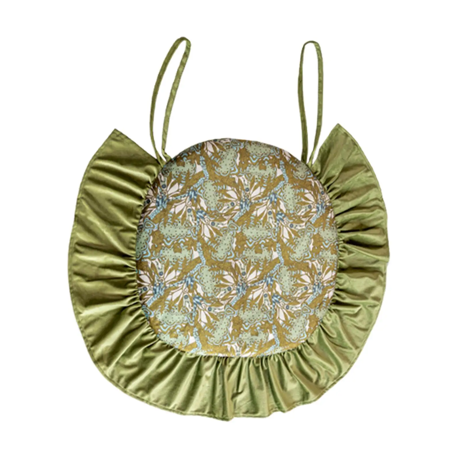 Cojín para silla de comedor 45x45 con volantes y correas