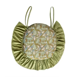 Cojín para silla de comedor 45x45 con volantes y correas