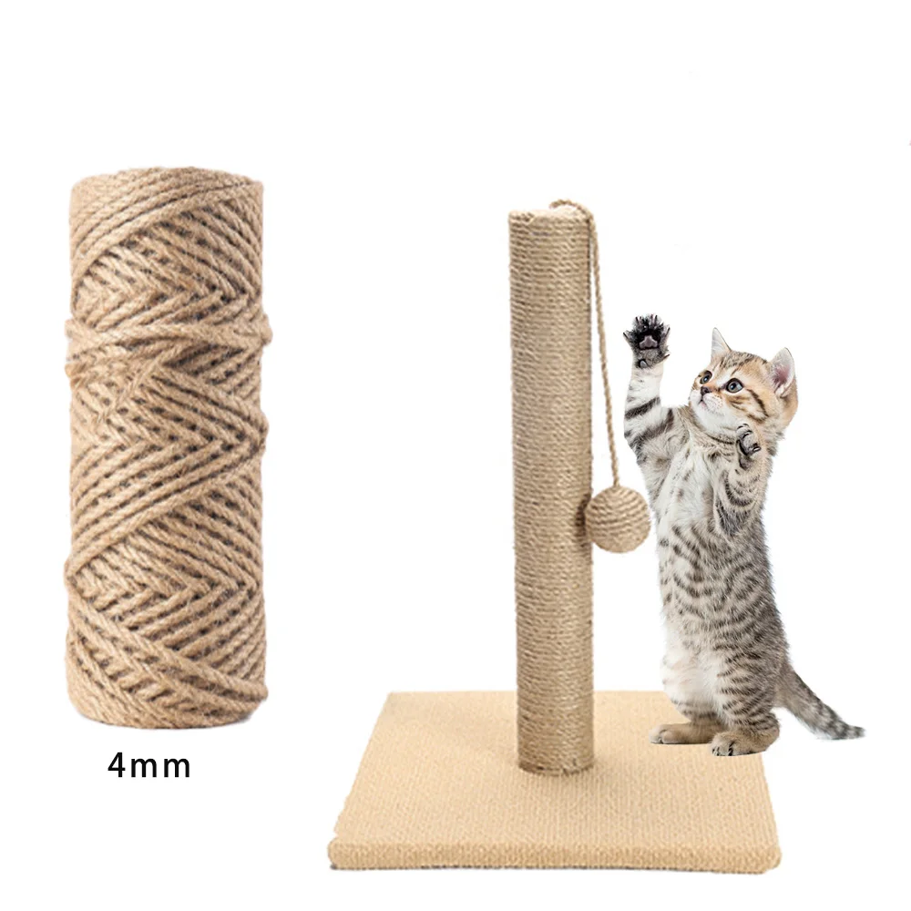 Cuerda de Sisal para rascar gatos de 10M, cuerda de Yute Natural de 4mm de espesor para postes rascadores, árboles para gatos, proyectos de bricolaje, cuerda de Sisal para rascador de gatos - imagen 5