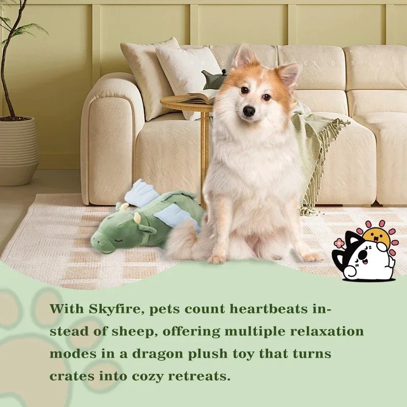 Juguete de latido del corazón del perro del dragón volador de la gema PETFULED, juguete del estrés de la separación del cachorro, ayuda de entrenamiento de comportamiento del cachorro para la felpa del sueño del perro - imagen 4
