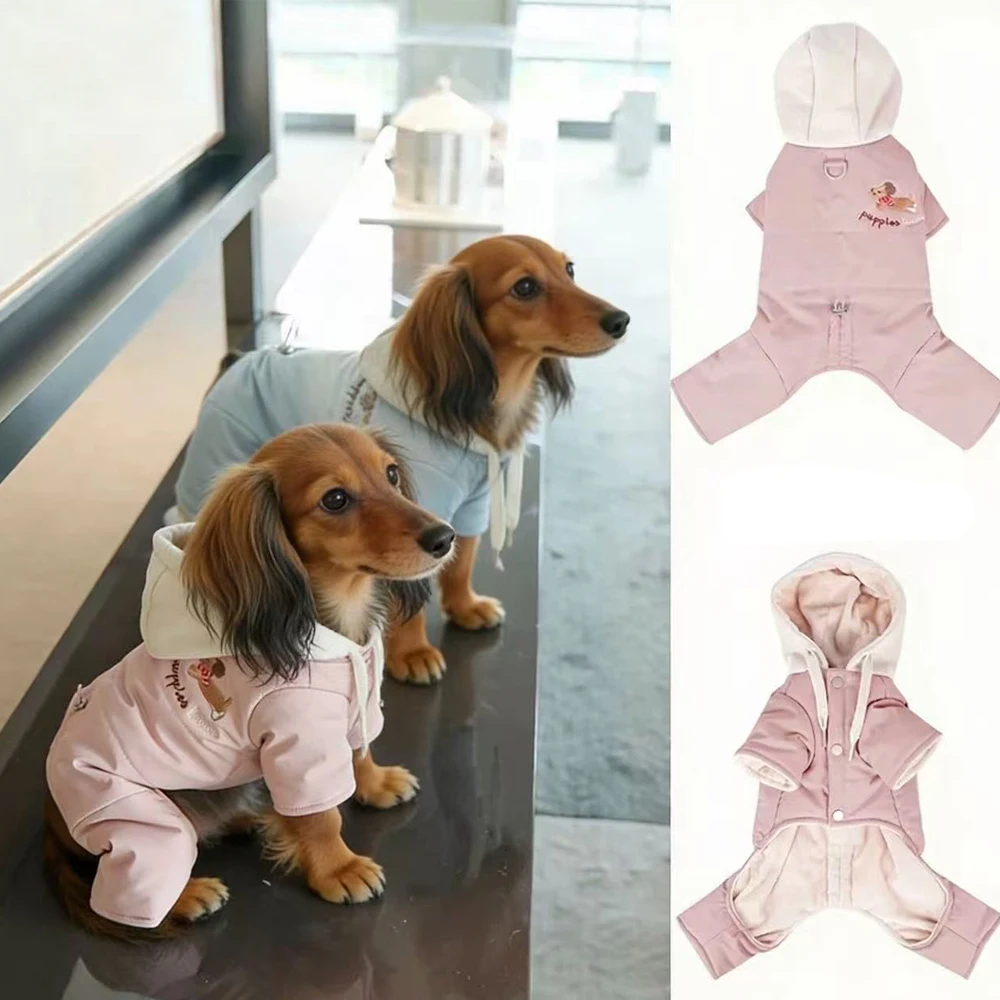 Sudadera forro polar cuatro patas con capucha perros Dachshund invierno - imagen 2