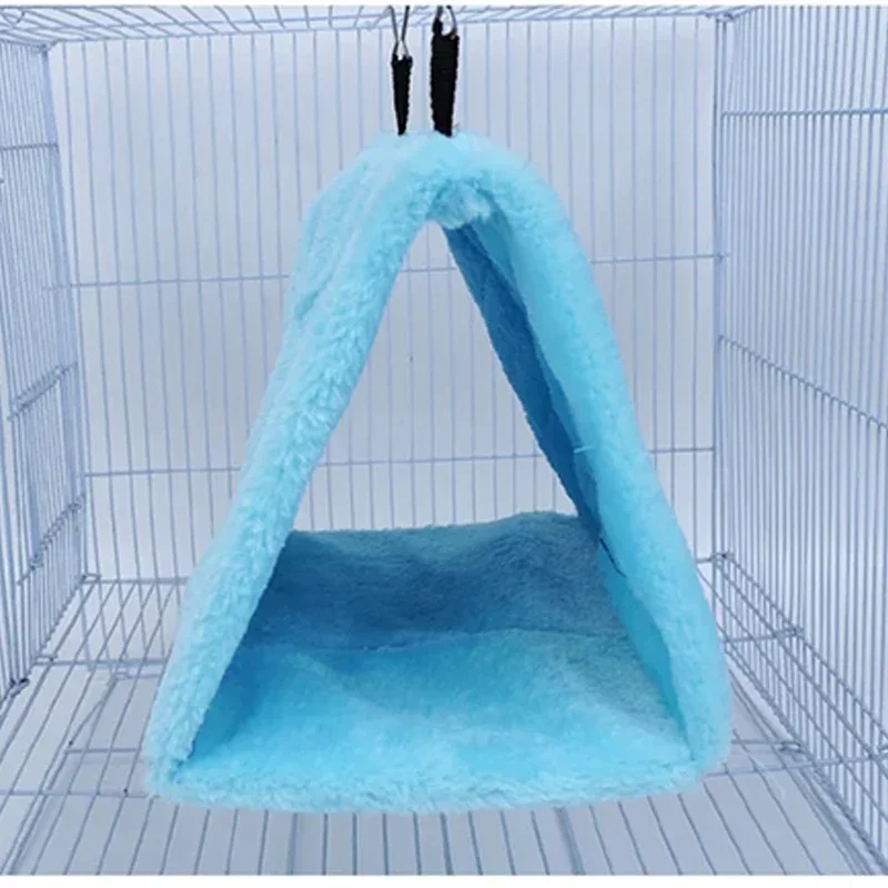 Jaulas para loros y pájaros para mascotas, hamaca de felpa cálida, cabaña, tienda, cueva colgante para dormir y incubar, accesorios para pájaros, invierno - imagen 4