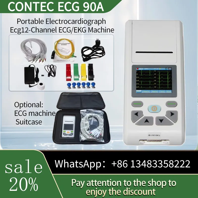 Electrocardiógrafo CONTEC ECG90A con pantalla táctil de 12 canales