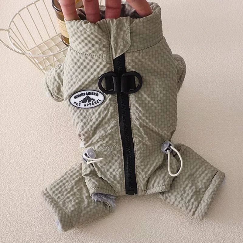 Ropa de invierno para cachorros, chaqueta impermeable de algodón para perros, abrigo cálido para mascotas de cuatro patas, mono para perros, ropa para Chihuahua y perro salchicha, chaquetas para perros