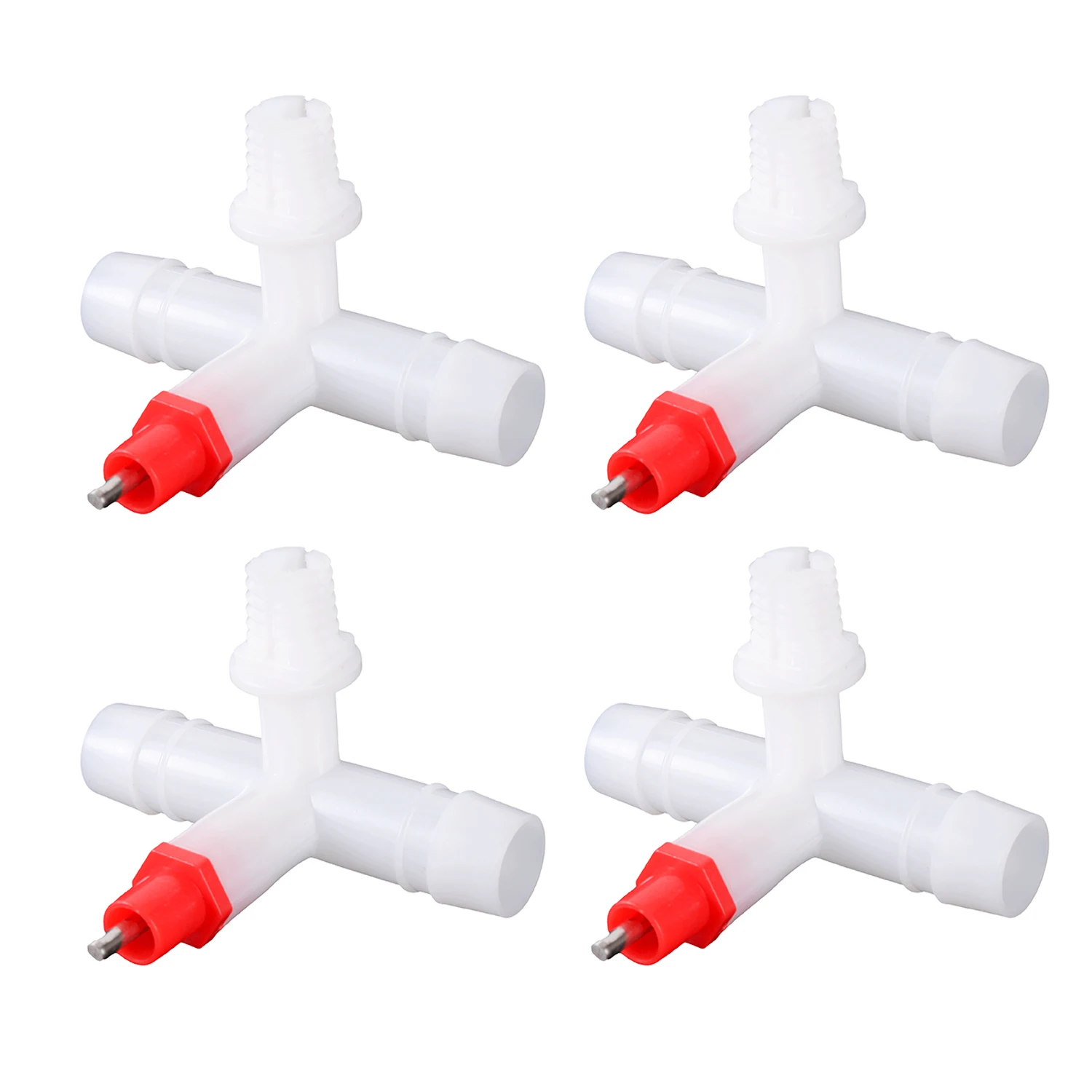 Fuente de agua colgante para gallinero de granja, boquilla automática para beber aves de corral, jaula para pollos de tres vías, equipo para beber a presión, 5 uds. - imagen 3