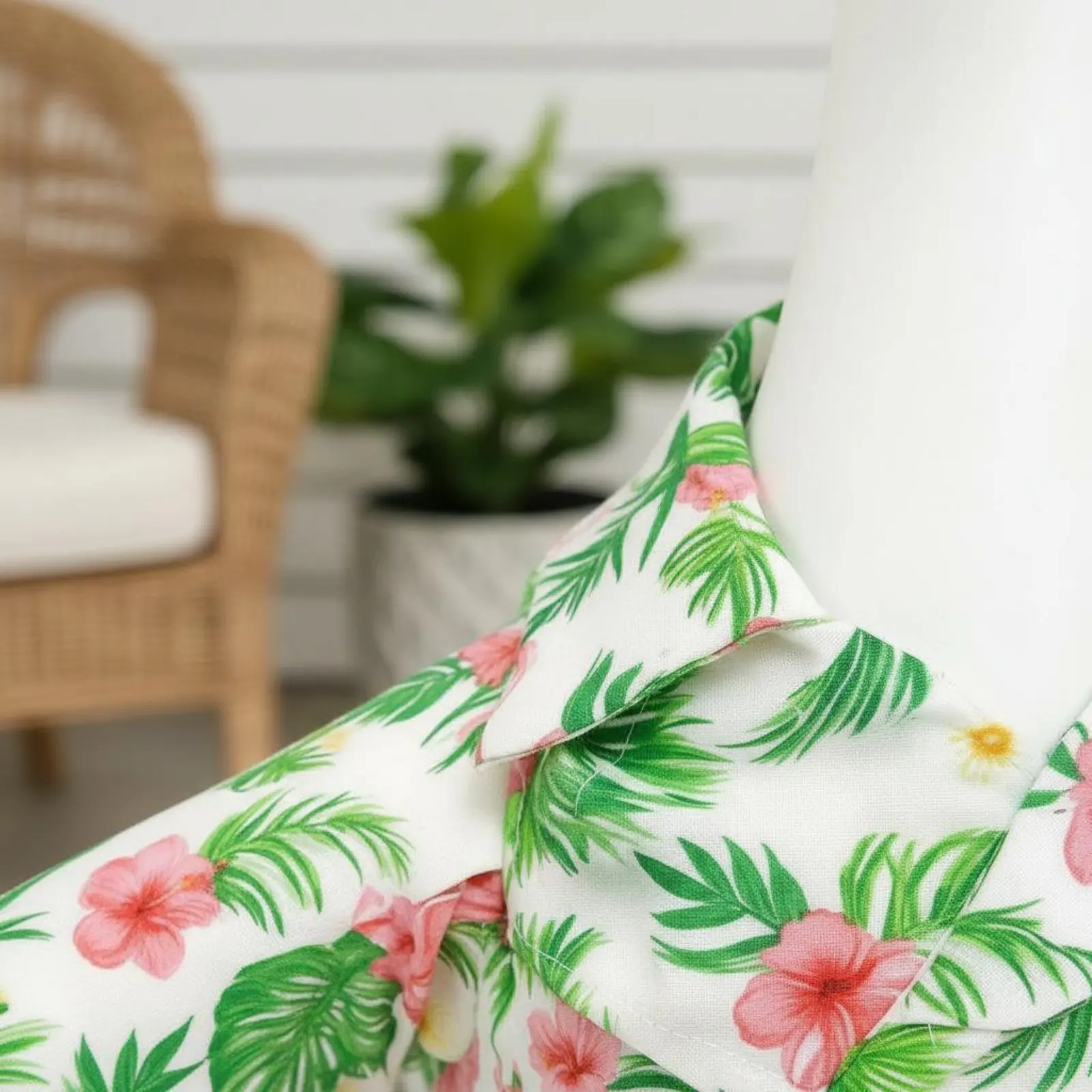 Camisa hawaiana para gatos y perros con estampado de flamencos - imagen 4