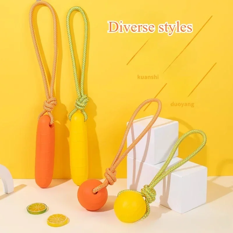 Palo de goma con cordón para perro, bola con cordón para aliviar la congestión, limpieza - imagen 3