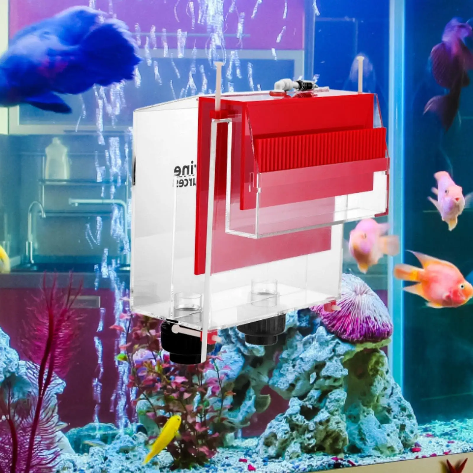 Caja de desbordamiento de sifón para acuario, accesorio de acrílico desmontable para colgar en pecera, Filtro externo, esquina, deflector de arena - imagen 2