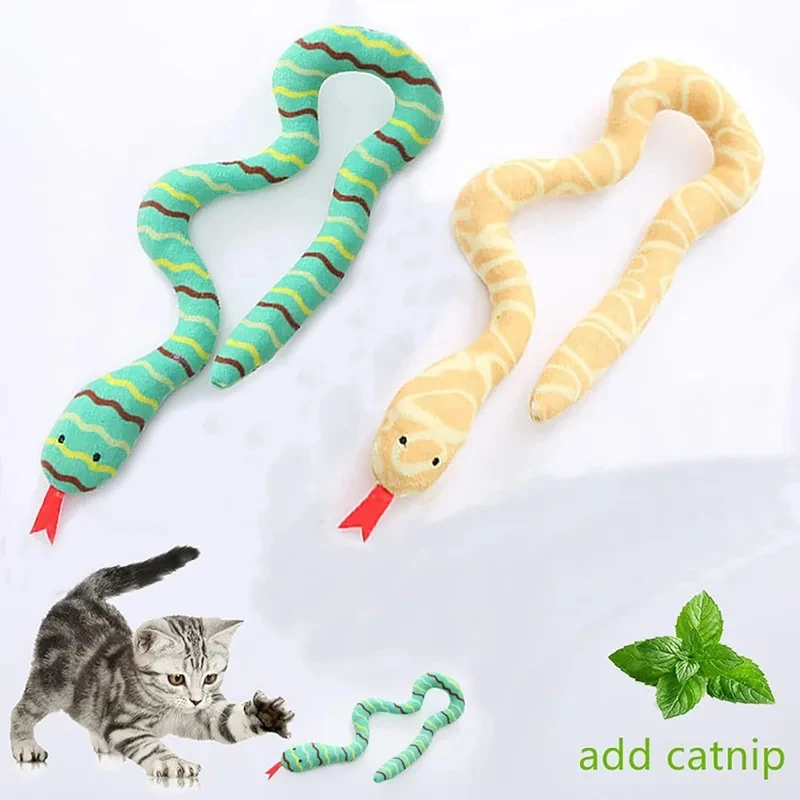 Juguete serpiente de peluche con hierba gatera para gato - imagen 4